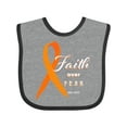 thumbnail image 1 of Inktastic Faith over Fear Leukemia Awareness with Orange Ribbon Boys or Girls Baby Bib, 1 of 4