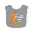 thumbnail image 1 of Inktastic Faith over Fear Leukemia Awareness with Orange Ribbon Boys or Girls Baby Bib, 1 of 4