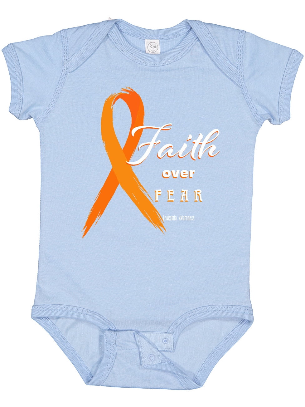 Inktastic Faith over Fear Leukemia Awareness with Orange Ribbon Boys or ...