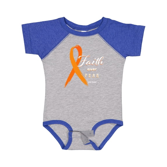 Inktastic Faith over Fear Leukemia Awareness with Orange Ribbon Boys or Girls Baby Bodysuit