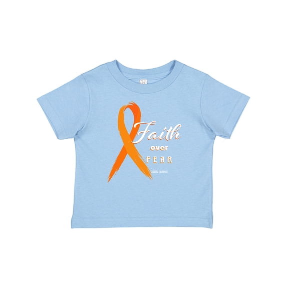 Inktastic Faith over Fear Leukemia Awareness with Orange Ribbon Boys or Girls Baby T-Shirt
