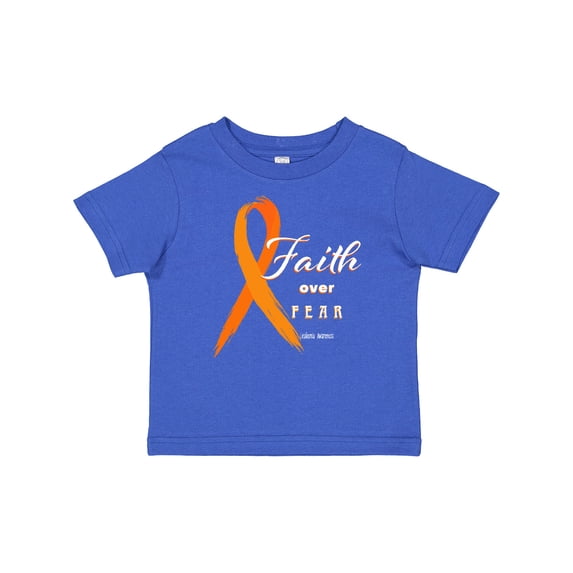 Inktastic Faith over Fear Leukemia Awareness with Orange Ribbon Boys or Girls Baby T-Shirt