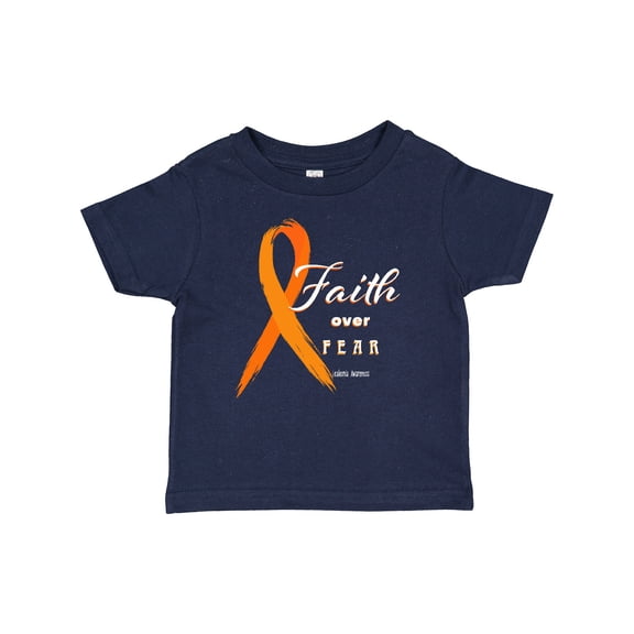 Inktastic Faith over Fear Leukemia Awareness with Orange Ribbon Boys or Girls Baby T-Shirt