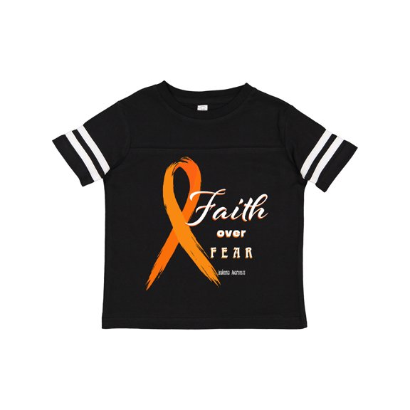 Inktastic Faith over Fear Leukemia Awareness with Orange Ribbon Boys or Girls Toddler T-Shirt