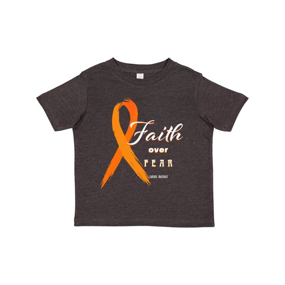 Inktastic Faith over Fear Leukemia Awareness with Orange Ribbon Boys or Girls Toddler T-Shirt