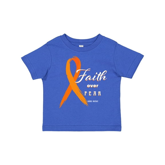 Inktastic Faith over Fear Leukemia Awareness with Orange Ribbon Boys or Girls Toddler T-Shirt