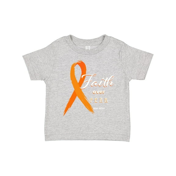 Inktastic Faith over Fear Leukemia Awareness with Orange Ribbon Boys or Girls Toddler T-Shirt