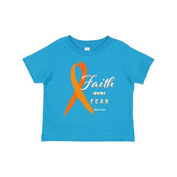 Inktastic Faith over Fear Leukemia Awareness with Orange Ribbon Boys or Girls Toddler T-Shirt