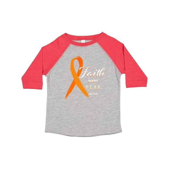 Inktastic Faith over Fear Leukemia Awareness with Orange Ribbon Boys or Girls Toddler T-Shirt