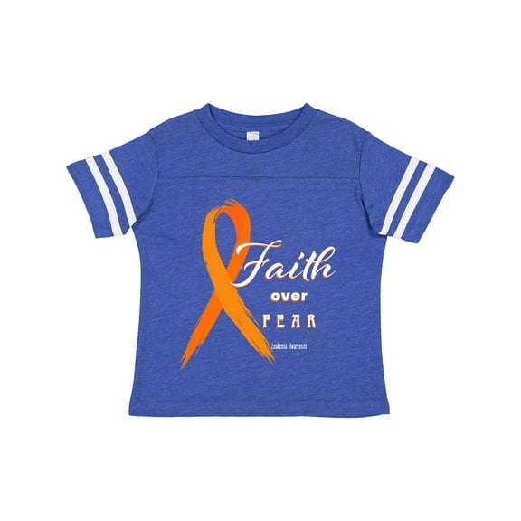 Inktastic Faith over Fear Leukemia Awareness with Orange Ribbon Boys or Girls Toddler T-Shirt