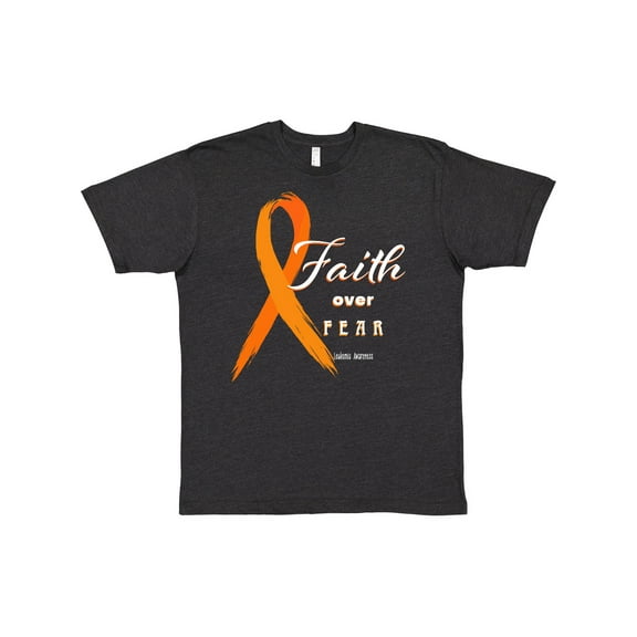 Inktastic Faith over Fear Leukemia Awareness with Orange Ribbon T-Shirt