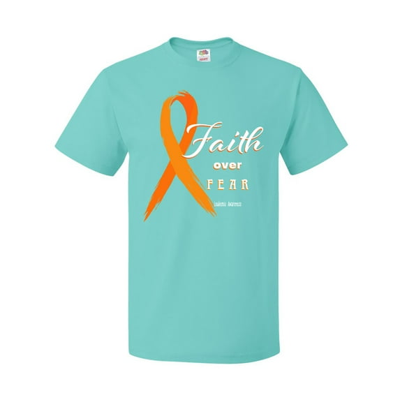 Inktastic Faith over Fear Leukemia Awareness with Orange Ribbon T-Shirt