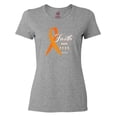 thumbnail image 1 of Inktastic Faith over Fear Leukemia Awareness with Orange Ribbon Women's T-Shirt, 1 of 5