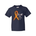 thumbnail image 1 of Inktastic Faith over Fear Leukemia Awareness with Orange Ribbon Youth T-Shirt, 1 of 5