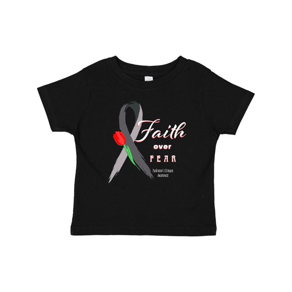 Inktastic Faith over Fear Parkinson's Awareness with Red Tulip Boys or Girls Baby T-Shirt
