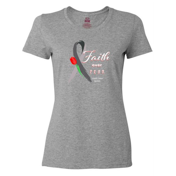 Inktastic Faith over Fear Parkinson's Awareness with Red Tulip Women's T-Shirt