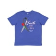thumbnail image 1 of Inktastic Faith over Fear Parkinson's Awareness with Red Tulip Youth T-Shirt, 1 of 5