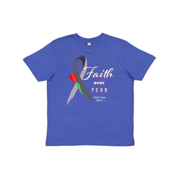 Inktastic Faith over Fear Parkinson's Awareness with Red Tulip Youth T-Shirt