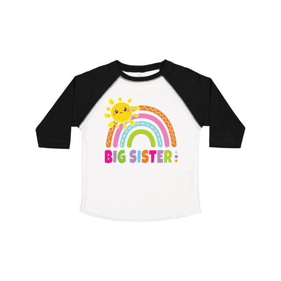 Inktastic Family Big Sister with Rainbow Girls Toddler T-Shirt