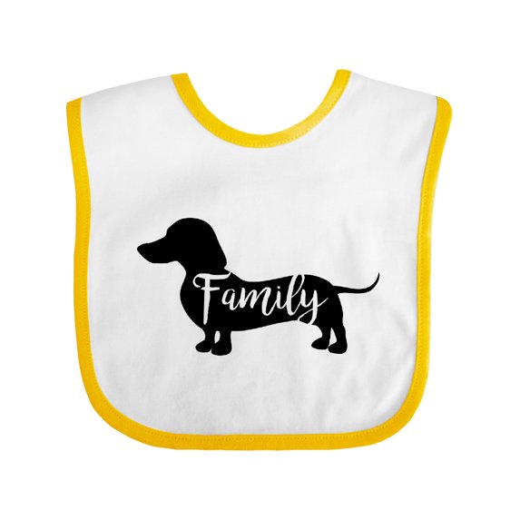 Inktastic Family Dog Short Haired Dachshund Boys or Girls Baby Bib