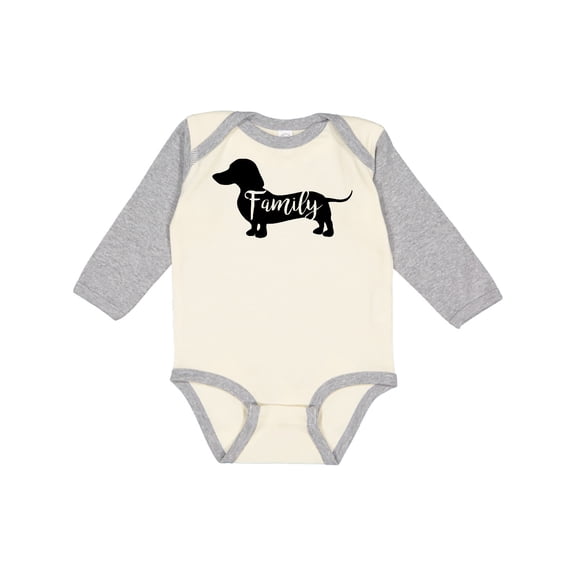 Inktastic Family Dog Short Haired Dachshund Boys or Girls Long Sleeve Baby Bodysuit
