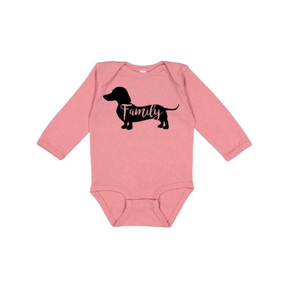 Inktastic Family Dog Short Haired Dachshund Boys or Girls Long Sleeve Baby Bodysuit