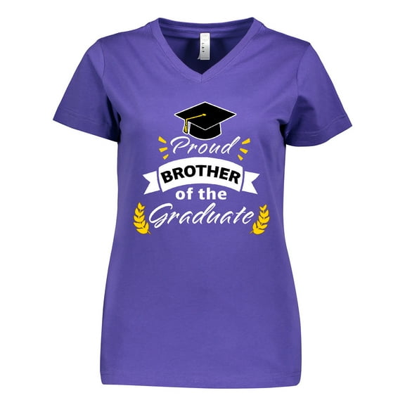 Inktastic Family Graduation-Proud Brother of the Graduate Women's V-Neck T-Shirt