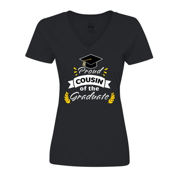 Inktastic Family Graduation-Proud Cousin of the Graduate Women's V-Neck T-Shirt