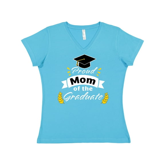 Inktastic Family Graduation-proud Mom of the Graduate Women's V-Neck T-Shirt