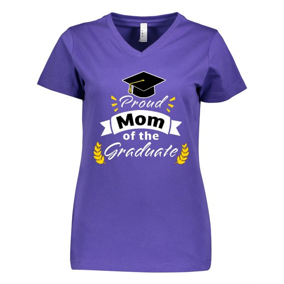 Inktastic Family Graduation-proud Mom of the Graduate Women's V-Neck T-Shirt