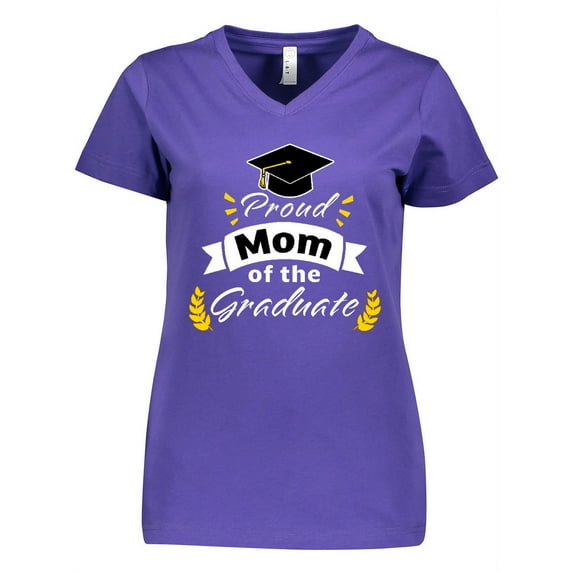 Inktastic Family Graduation-proud Mom of the Graduate Women's V-Neck T-Shirt