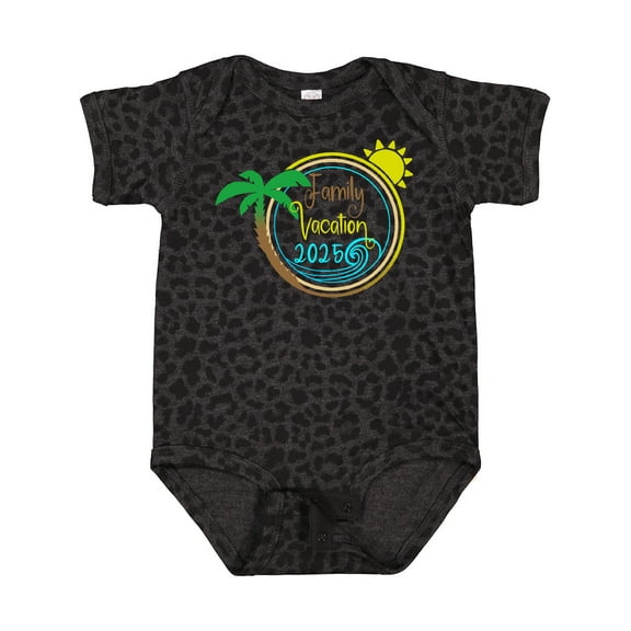 Inktastic Family Vacation 2025 with Sun and Palm Tree Boys or Girls Baby Bodysuit