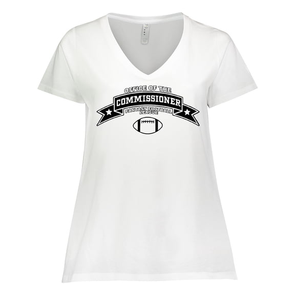 Inktastic Fantasy Football Office of the Commissioner Women's Plus Size V-Neck T-Shirt