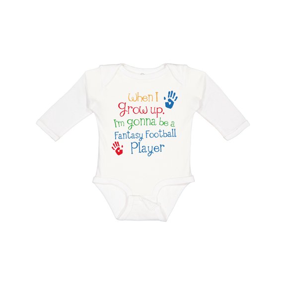 Inktastic Fantasy Football Player Future Boys or Girls Long Sleeve Baby Bodysuit