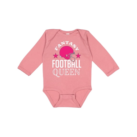 Inktastic Fantasy Football Queen Girls Long Sleeve Baby Bodysuit