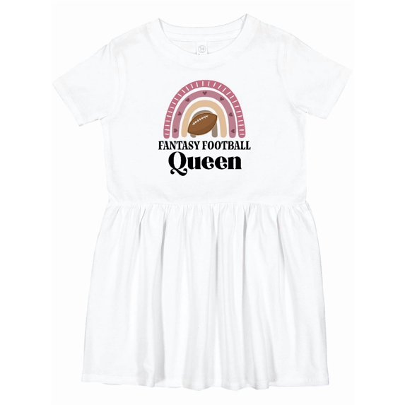 Inktastic Fantasy Football Queen Rainbow Girls Toddler Dress