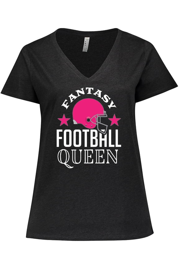 Fantasy Football Queen Women's Plus Size V-Neck T-Shirt