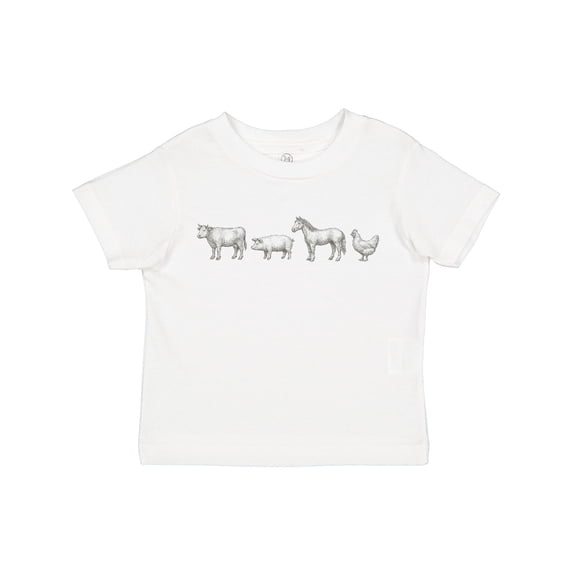 Inktastic Farm Animal Illustration Art Cow Pig Horse Chicken Boys or Girls Toddler T-Shirt