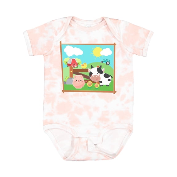 Inktastic Farm Animals with Cow, Chick and Pig Boys or Girls Baby Bodysuit