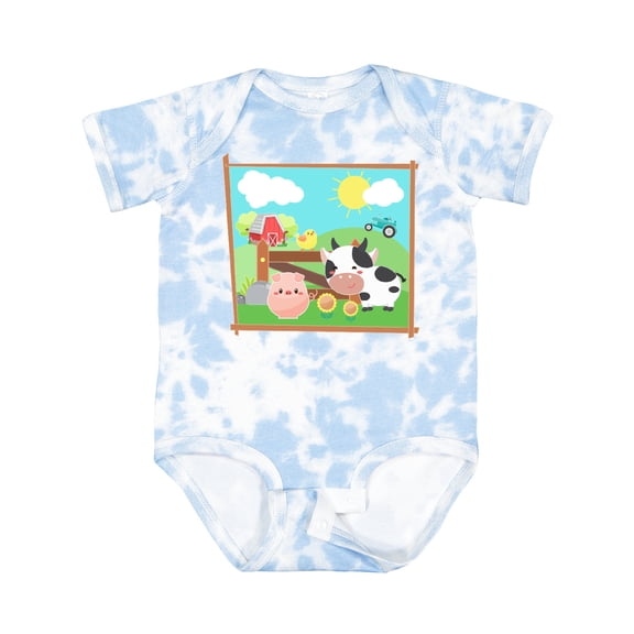 Inktastic Farm Animals with Cow, Chick and Pig Boys or Girls Baby Bodysuit