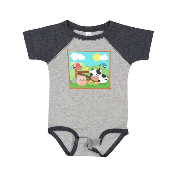 Inktastic Farm Animals with Cow, Chick and Pig Boys or Girls Baby Bodysuit