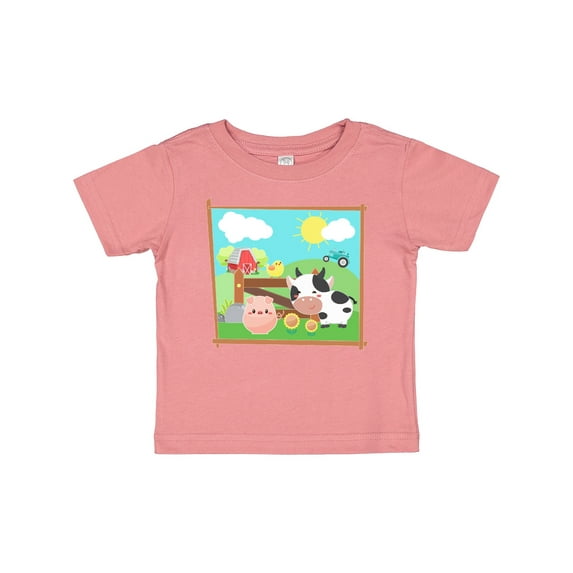 Inktastic Farm Animals with Cow, Chick and Pig Boys or Girls Baby T-Shirt