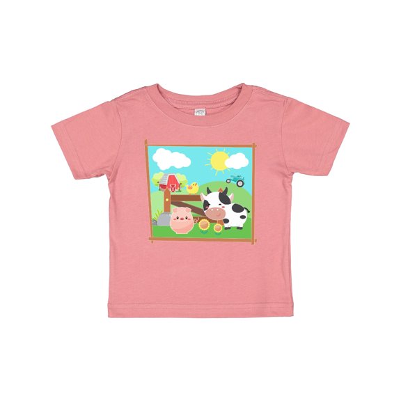 Inktastic Farm Animals with Cow, Chick and Pig Boys or Girls Baby T-Shirt
