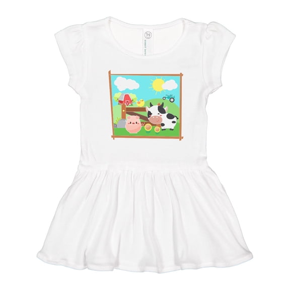 Inktastic Farm Animals with Cow, Chick and Pig Girls Toddler Dress