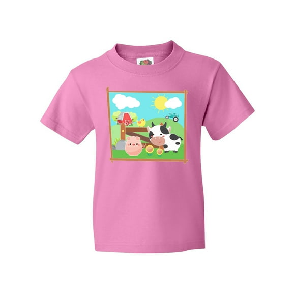 Inktastic Farm Animals with Cow, Chick and Pig Youth T-Shirt