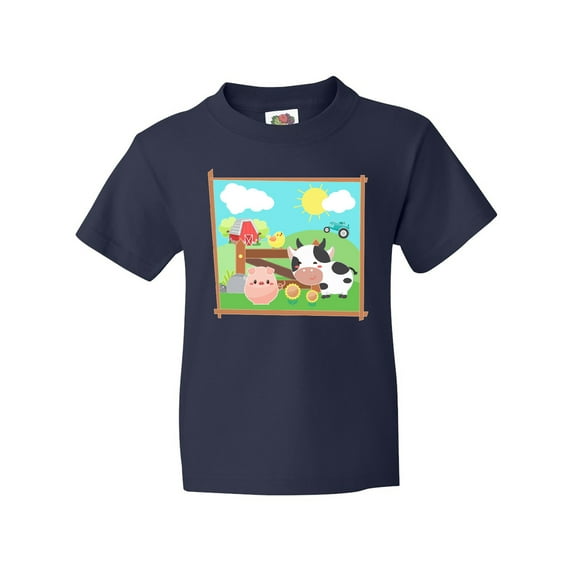 Inktastic Farm Animals with Cow, Chick and Pig Youth T-Shirt