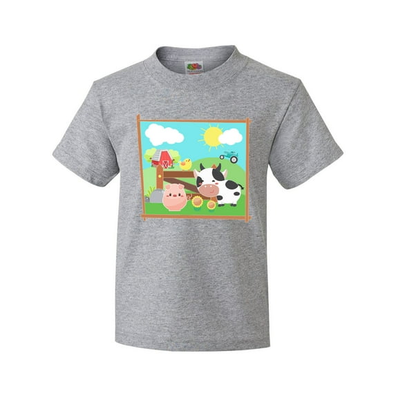 Inktastic Farm Animals with Cow, Chick and Pig Youth T-Shirt