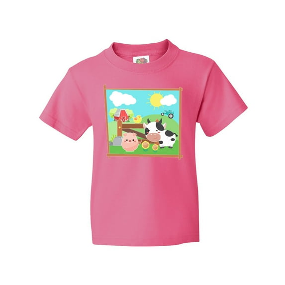 Inktastic Farm Animals with Cow, Chick and Pig Youth T-Shirt