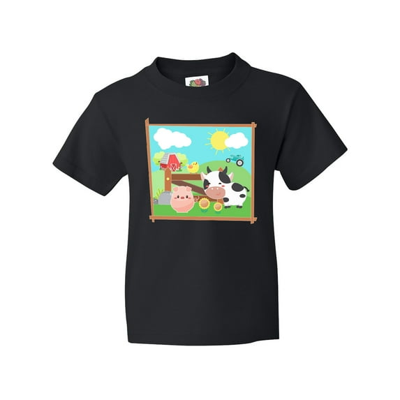 Inktastic Farm Animals with Cow, Chick and Pig Youth T-Shirt