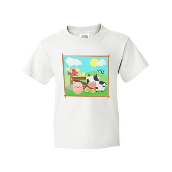 Inktastic Farm Animals with Cow, Chick and Pig Youth T-Shirt